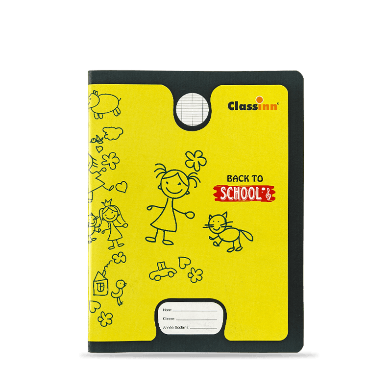 Cute Girl Pattern Yellow Exercise Book